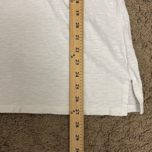 Talbots White Cotton Purple Embroidered Neckline 3/4 Sleeves sz Small Boho Chic - Picture 9 of 9